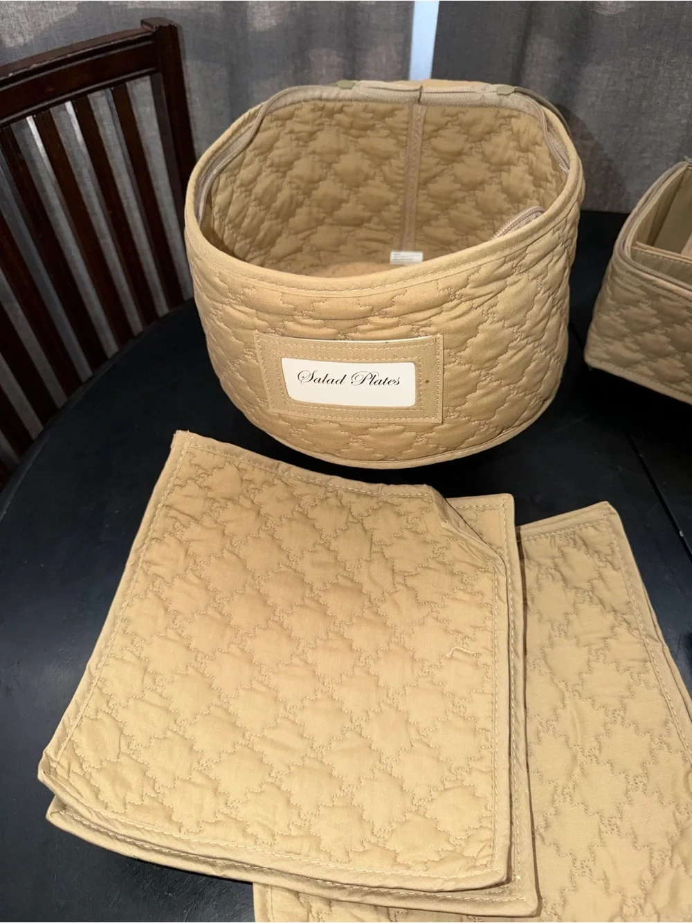 Beige Quilted 3-Piece Home Storage Set